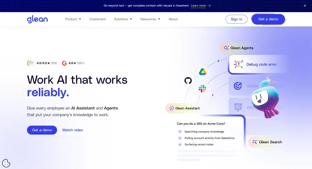 Glean home page