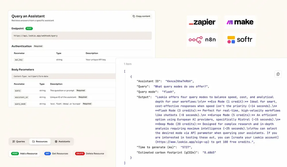 Querying Lookio via API